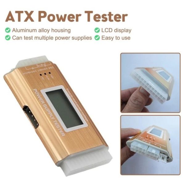 YNS-05 Desktop Computer Power Testing Tool Aluminum Alloy LCD Display ATX Power Tester - Image 3