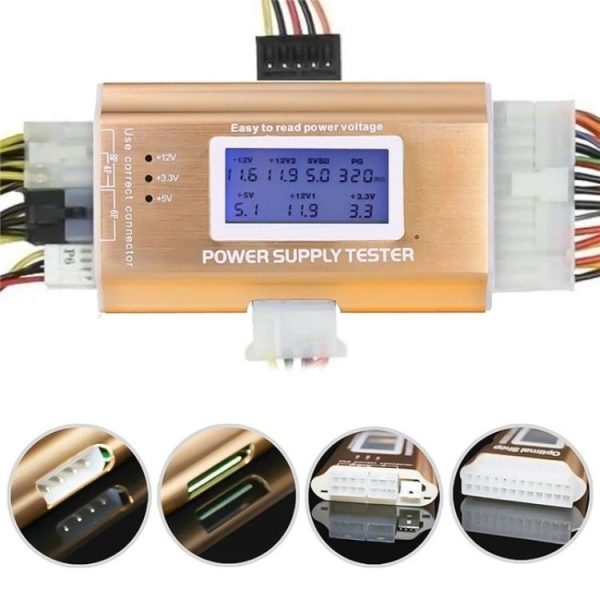 YNS-05 Desktop Computer Power Testing Tool Aluminum Alloy LCD Display ATX Power Tester - Image 9