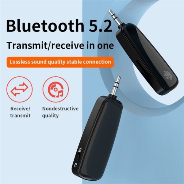 M03 Fingerprint Touch Stereo Aux Wireless Adapter Bluetooth 5.2 Audio Receiver Transmitter - Image 2