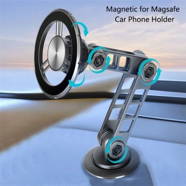 G198 Adjustable Robotic Arm Cellphone Stand Car Dashboard Windshield Magnetic Phone Holder (Grey) - Image 3