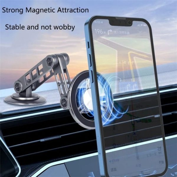 G198 Adjustable Robotic Arm Cellphone Stand Car Dashboard Windshield Magnetic Phone Holder (Grey) - Image 4