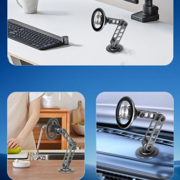 G198 Adjustable Robotic Arm Cellphone Stand Car Dashboard Windshield Magnetic Phone Holder (Grey) - Image 9