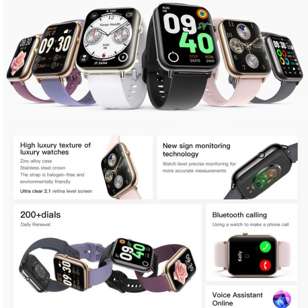 Q19 Max 2.1 inch HD Screen Waterproof Sports Business Smart Watch (White) - Image 3