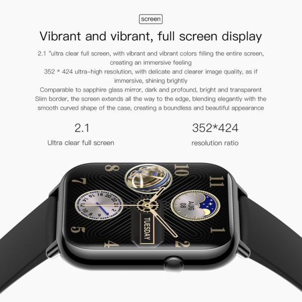 Q19 Max 2.1 inch HD Screen Waterproof Sports Business Smart Watch (White) - Image 4
