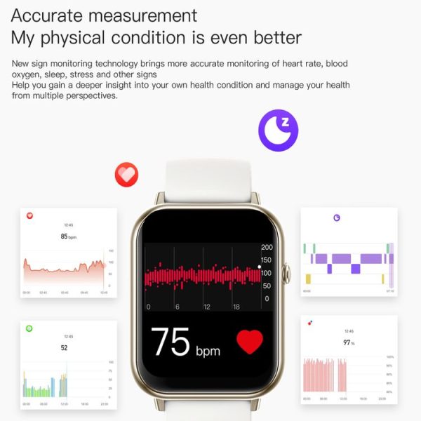 Q19 Max 2.1 inch HD Screen Waterproof Sports Business Smart Watch (White) - Image 8