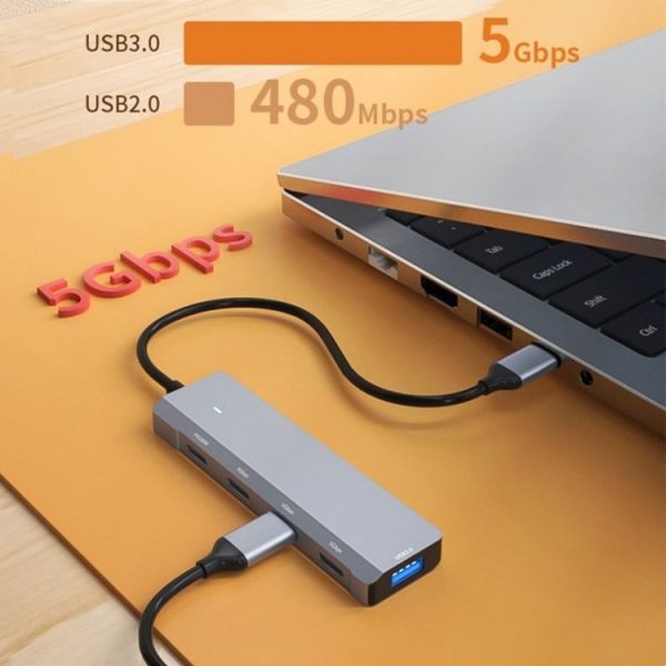 ADS-311C Support PD 100W Fast Charging Converter 5 Port Hub Type-C Hub Adapter - Image 5