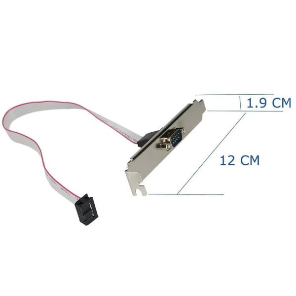 JUNSUNMAY DB9 9Pin Male to IDC 10Pin Female Ribbon Cable RS232 Serial Header Flat Cable, 28cm - Image 2