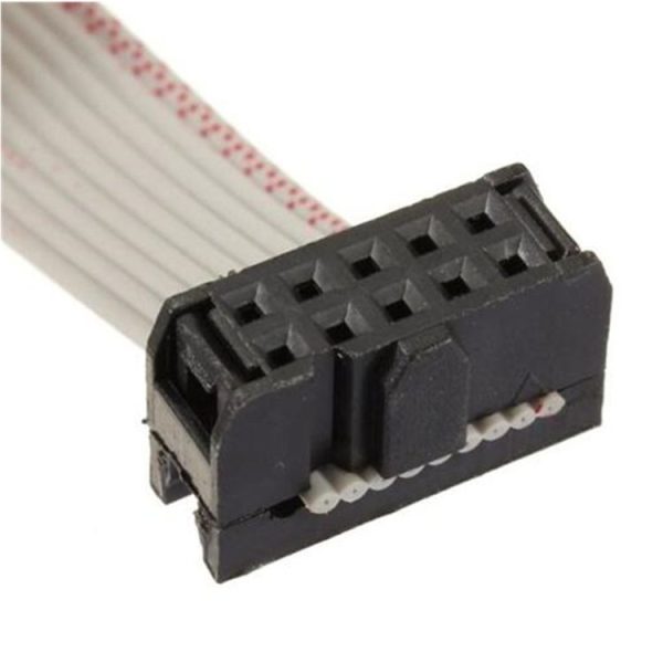 JUNSUNMAY DB9 9Pin Male to IDC 10Pin Female Ribbon Cable RS232 Serial Header Flat Cable, 28cm - Image 3
