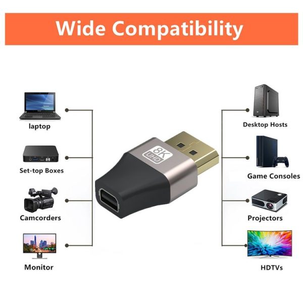 JUNSUNMAY 8K 60Hz Male Displayport to Female Mini Displayport Adapter DP Converter - Image 6
