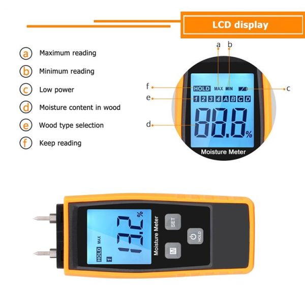 RZ660 Professional Wood Moisture Humidity Meter Digital Tester - Image 4