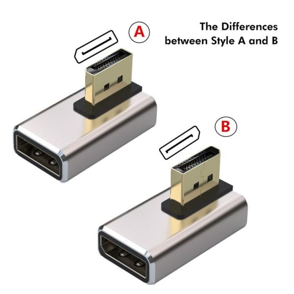 JUNSUNMAY 8K@60Hz PD1.4 Male Displayport to Female Displayport Adapter Converter, Style: A - Image 2