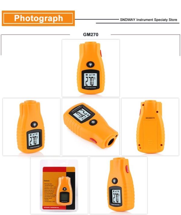 GM270 Digital Non-Contact IR Infrared Laser Temperature Thermometer - Image 6
