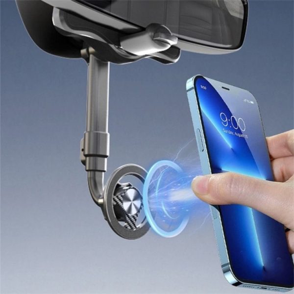 23-H06 Magnetic Phone Bracket Adjustable Angle Car Rearview Mirror Mount Holder - Image 4