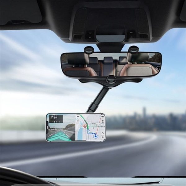 23-H06 Magnetic Phone Bracket Adjustable Angle Car Rearview Mirror Mount Holder - Image 6