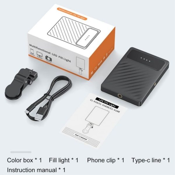 V16SE For Mobile Phone / Tablet / Laptop Three Light Modes Clip-On Pocket Mini Fill Light - Image 11