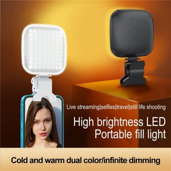 V15 Mini Clip-On Portable LED Fill Light Phone Laptop Video Conference Live Streaming Fill Lamp (Black) - Image 2
