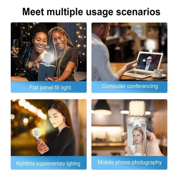 V15 Mini Clip-On Portable LED Fill Light Phone Laptop Video Conference Live Streaming Fill Lamp (Black) - Image 4