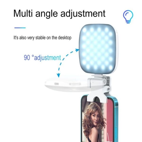 V15 Mini Clip-On Portable LED Fill Light Phone Laptop Video Conference Live Streaming Fill Lamp (Black) - Image 9