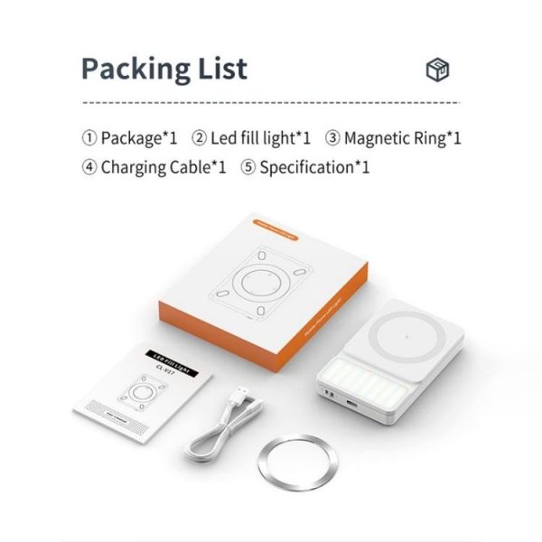 V17 Live Broadcast RGB LED Fill Light MagSafe Magnetic Phone Photography Lamp - Image 12