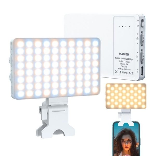 V12A Phone Laptop Video Conference Fill Lamp Portable Selfie Live Streaming LED Fill Light (Black) - Image 2