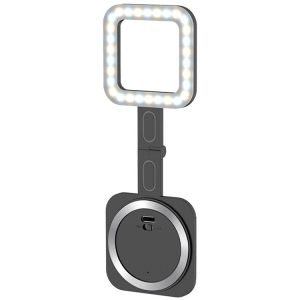 V18 Portable Skin Beauty Live Streaming LED Fill Light Magnetic Phone Selfie Lamp (Black)