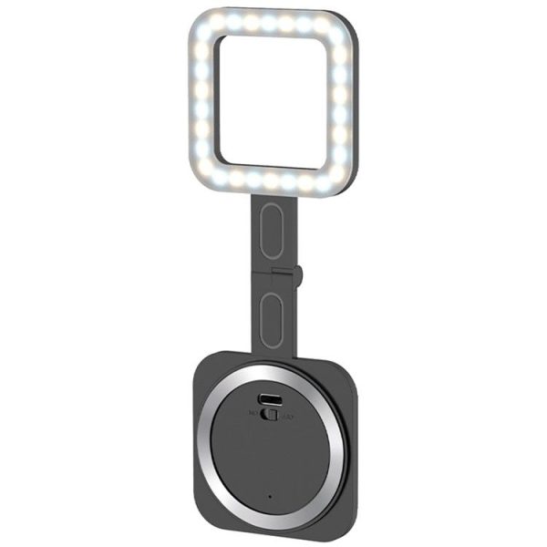 V18 Portable Skin Beauty Live Streaming LED Fill Light Magnetic Phone Selfie Lamp (Black)