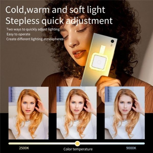 V18 Portable Skin Beauty Live Streaming LED Fill Light Magnetic Phone Selfie Lamp (Black) - Image 5
