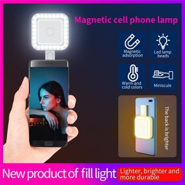 V18 Portable Skin Beauty Live Streaming LED Fill Light Magnetic Phone Selfie Lamp (Black) - Image 6