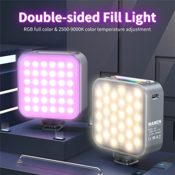 D01 Dimmable Photography LED Fill Light Portable Mini Camera Phone RGB Fill Light - Image 3