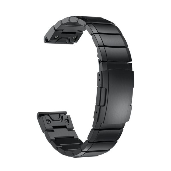 Garmin Fenix E 47mm Tortoise Shell 22mm Stainless Steel Watch Band (Black) - Image 2