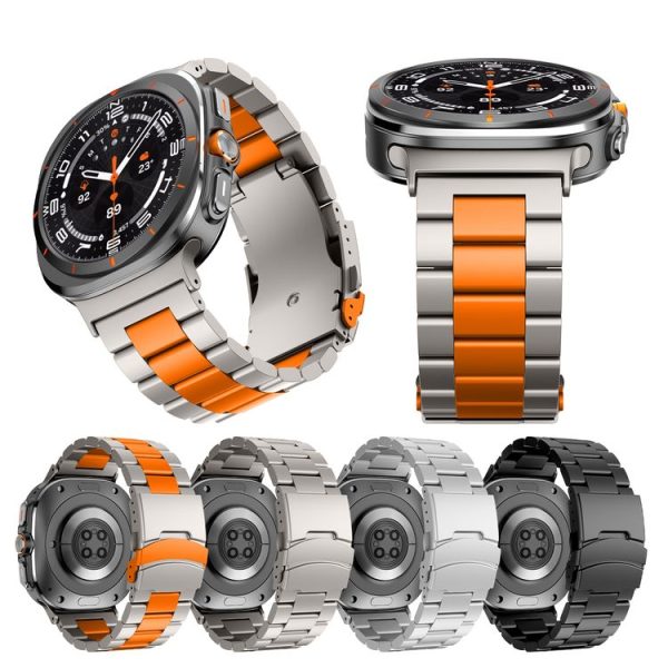 Samsung Galaxy Watch Ultra 47mm Three Beads Titanium Alloy Metal Watch Band (Black) - Image 7