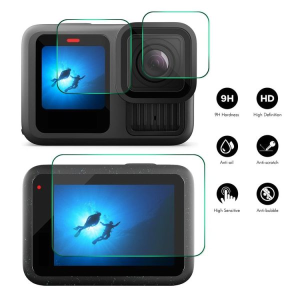 GoPro HERO13 Black ENKAY 0.2mm 9H Tempered Glass Screen Protector Front & Back Camera Film - Image 2