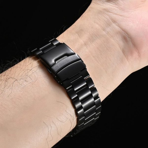 Apple Watch Series 10 46mm Three Beads Titanium Alloy Metal Watch Band (Black) - Image 11