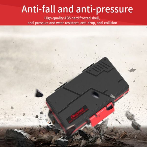 SD / TF / XQD / CF / SIM / TF Memory Card Multi-in-one Waterproof Dust-proof Storage Box (Black Red) - Image 3