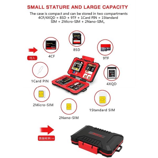 Desiontal SD / TF / XQD / CF / SIM / TF Storage Card Memory Card Organizer Outdoor Portable Waterproof Box - Image 7