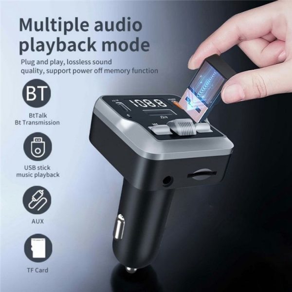 C64 MP3 Music Player Bluetooth 5.3 PD 30W Car Charger Handsfree Calling Audio Receiver - Image 2