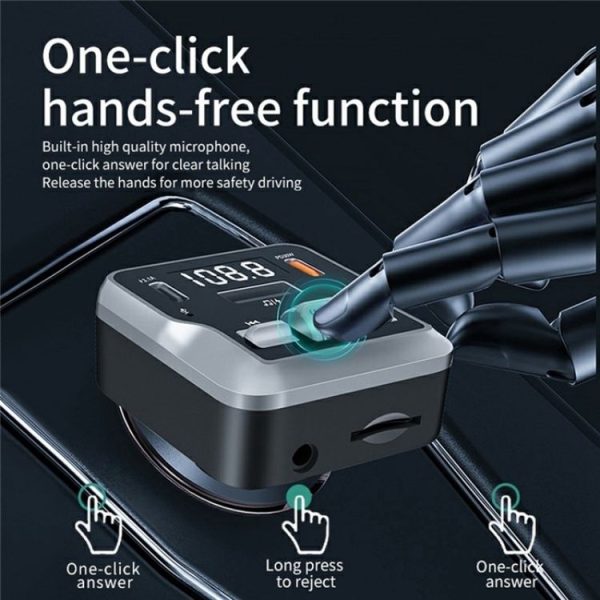 C64 MP3 Music Player Bluetooth 5.3 PD 30W Car Charger Handsfree Calling Audio Receiver - Image 3
