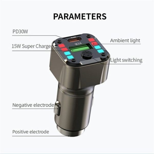 K24 Dual Ports Car Charging Adapter Car Charger PD 30W QC 3.0 Super Charger - Image 6