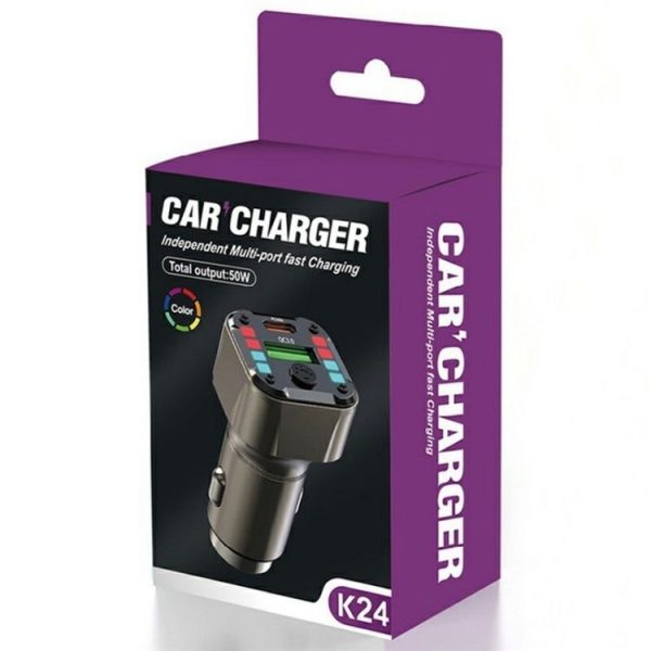 K24 Dual Ports Car Charging Adapter Car Charger PD 30W QC 3.0 Super Charger - Image 8