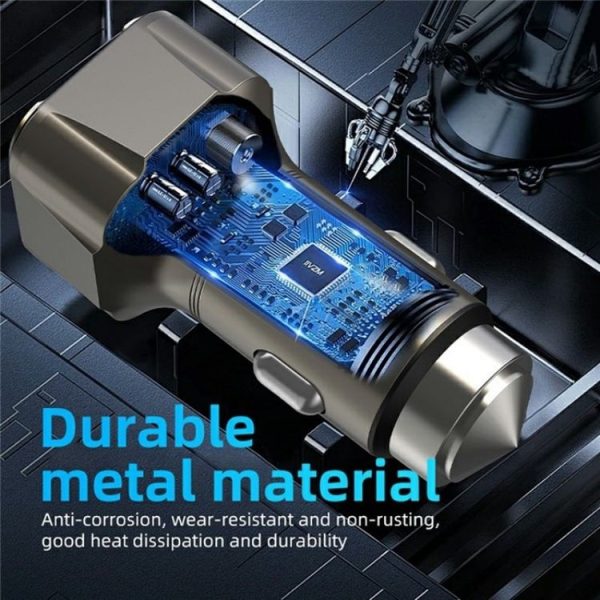 K25 Fast Charging Metal Window Breaker Car Charger Adapter PD 30W Super Charger - Image 5