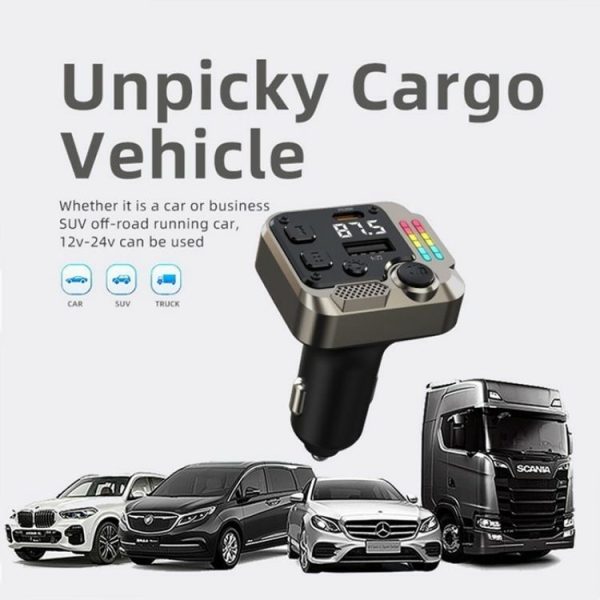 C68 Dual Port Bluetooth FM Transmitter PD 30W Car Charger Music Player Hands-Free Call - Image 5