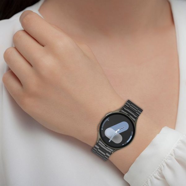 Samsung Galaxy Watch FE 40mm Three Beads Button Quick Release Metal Watch Band (Black) - Image 10