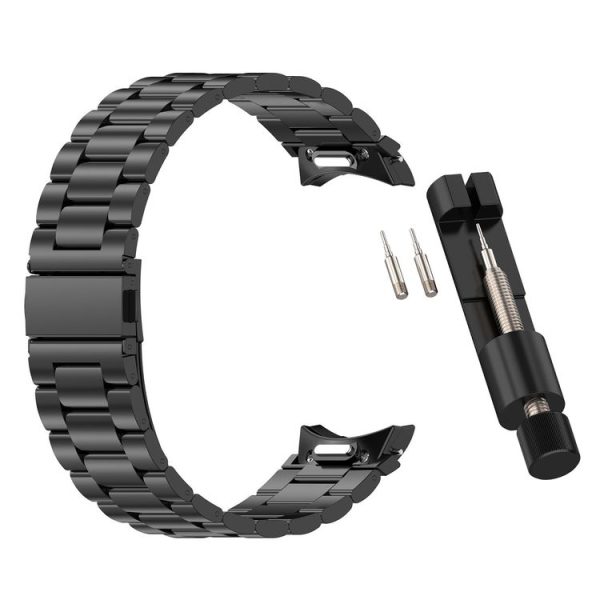 Samsung Galaxy Watch FE 40mm Three Beads Button Quick Release Metal Watch Band (Black) - Image 5