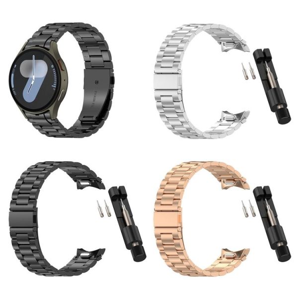 Samsung Galaxy Watch FE 40mm Three Beads Button Quick Release Metal Watch Band (Black) - Image 7