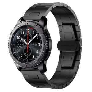Samsung Galaxy Gear S3 Frontier Titanium Alloy 22mm Metal Watch Band (Black)