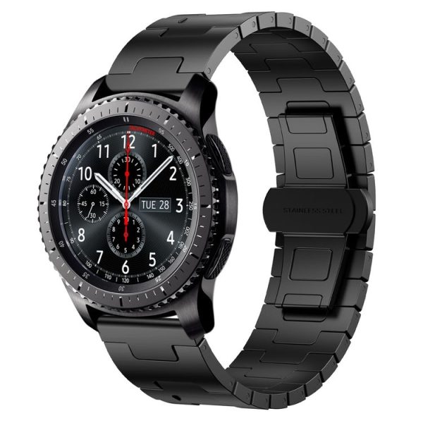 Samsung Galaxy Gear S3 Frontier Titanium Alloy 22mm Metal Watch Band (Black)