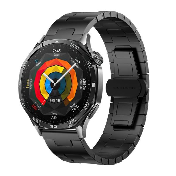 Amazfit Bip 5 / GTR 4 / GTR 3 Titanium Alloy Metal 22mm Watch Band (Black)