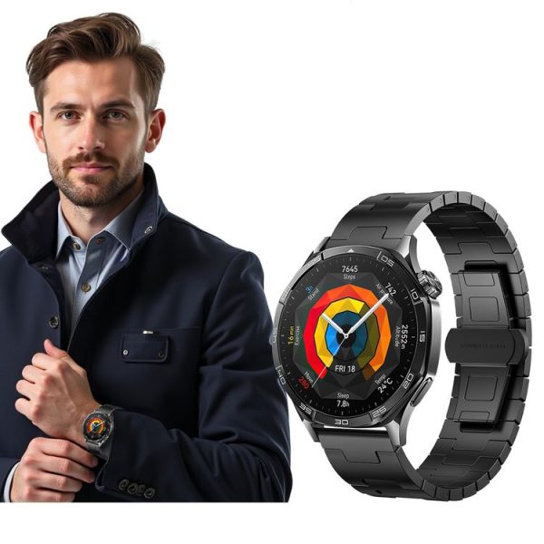Amazfit Bip 5 / GTR 4 / GTR 3 Titanium Alloy Metal 22mm Watch Band (Black) - Image 7