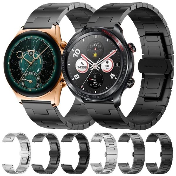 Honor Watch 4 Pro Titanium Alloy 22mm Metal Watch Band (Black) - Image 4
