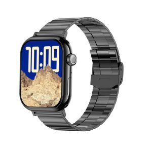 KL08 2.04 inch Color Screen Smart Watch Steel Strap, Support Bluetooth Call (Black)
